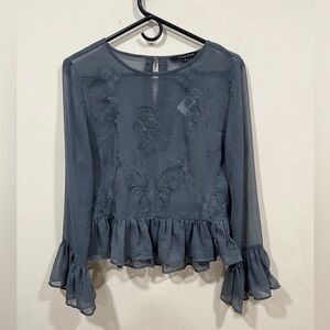 Walter Baker peplum blouse size small boho long sleeve